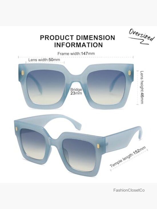Vintage Oversized Square Sunglasses UV400 Protection Polycarbonate Lenses main image 5